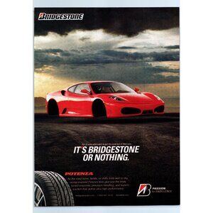 2007 Bridgestone Potenza Tires Ferrari F430 Vintage Print Ad Man Cave Wall Art